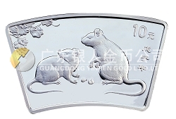 2008中國(guó)戊子（鼠）年1盎司扇形紀(jì)念銀幣