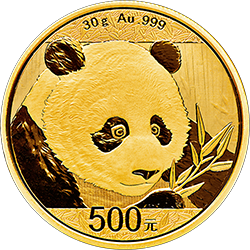 2018版熊貓金銀紀(jì)念幣30克圓形金質(zhì)紀(jì)念幣