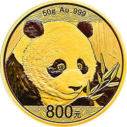2018版熊貓金銀紀念幣50克圓形金質(zhì)紀念幣