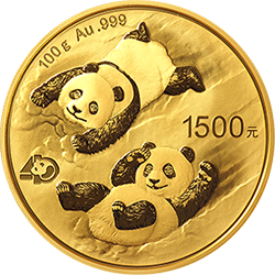 2022版熊貓貴金屬紀念幣100克圓形金質(zhì)紀念幣