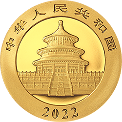 2022版熊貓貴金屬紀念幣30克圓形金質(zhì)紀念幣