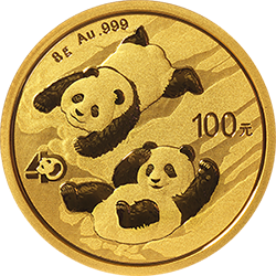 2022版熊貓貴金屬紀(jì)念幣8克圓形金質(zhì)紀(jì)念幣