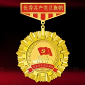2015年10月訂做　安康市委優(yōu)秀共產(chǎn)黨員榮譽(yù)勛章獎?wù)伦C章制作