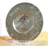 2008年奧運(yùn)會(huì)組委會(huì)高檔獎(jiǎng)盤(pán)獎(jiǎng)碟錫盤(pán)純錫錫盤(pán)