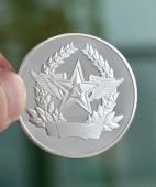 陸軍部隊軍區(qū)純銀紀念章,銀質(zhì)紀念章,紀念銀幣銀章