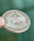 陸軍部隊軍區(qū)純銀紀念章,銀質(zhì)紀念章,紀念銀幣銀章