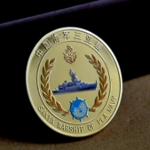 中國(guó)海軍三亞艦定做金幣,定制金幣,制作金幣,金幣廠家